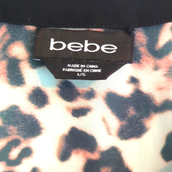 Nwt Bebe Sheer Zebra Top Size M/L - Picture 11 of 15